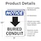 Signmission Buried Conduit (Down Arrow) Sign With Symbol, 7 in W x Rectangle, Vinyl Decal OS-2PACK-NS-D-710-V-10402 - alternate 5